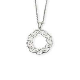 ORTAK 925 Sterling Silver Handmade Pendant Necklace | Lightweight Round Celtic Circlet | Knots Artwork Inspired | High Polished | Celtic Fine Jewellery | Made In Scotland