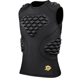 Eicolorte Youth Padded Compression Shirt, Machine Washable Kids Chest Rib Protector Pads Heart Sternum Guard for Football Basketball Lacrosse