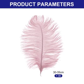 PATIKIL 30 Pcs Natural Ostrich Feathers Bulk 12-14 Inch/ 30-35 cm Large Ostrich Feathers for Crafts Home Decoration Wedding Party Vase Decor (Dark Pink)