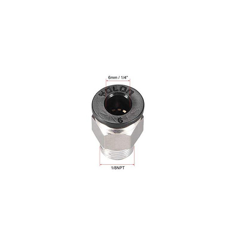 sourcing map Straight Pneumatic Push to Quick Connect Fittings 1/8NPT