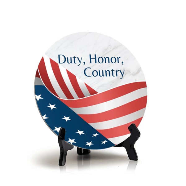 Duty, Honor, Country (5 x 5“) Circle Table Sign with