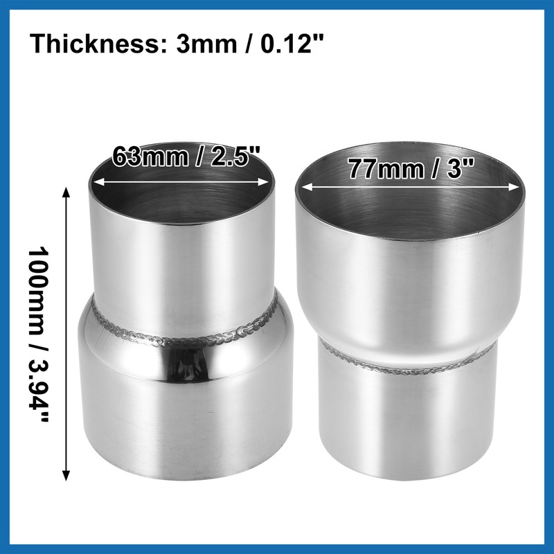 A ABSOPRO 2.5" ID to 3" ID Stainless Steel Car
