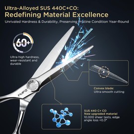 FMPZ 5.5" Hair Cutting Scissors Professional Barber Scissors, Hair Cutting Shears with 440C Steel - 60HRC Hardness Extremely Sharp with Ergonomic for Salon & Home Use (5.5'' Professional Hair Shears)
