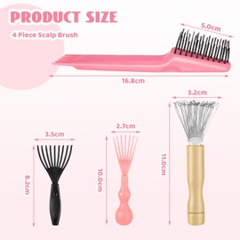 TELAIN Curling Brush Cleaning Set, 4-Piece Set with Double-Headed Brush, Wooden Handle Brush for Effective Cleaning of the Hair Brush and Styling Tools