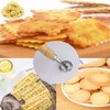 MTOMDY Ravioli Cutter Stamps with Roller Wheel Round Mold with