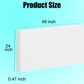 HDPE Sheet 1/2-24" x 48" High Density Polyethylene Sheets with Protective Film 1/2 Thick HDPE Plastic Sheet Board Solid Plastic Block for Flat Panel DIY Projects Machining Home (White)