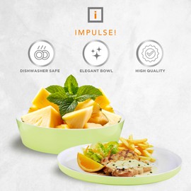 IMPULSE! Minimalist Medium Lime Bowl - Perfect for Meal Preps, Pasta, Fruits, Salad, and Pastries! Lid Doubles as Plate! Great for Storing Food!
