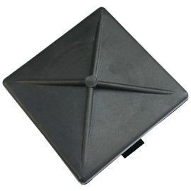 Deltech Manufacturing 3-1/2" Square Light Pole Top Cap- Black Plastic