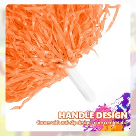 Cheerleader Pompoms, Pack of 2 Chearleader Pom Poms Pompoms Cheerleading Pink for Sports Party Dance Accessories 2 Pieces (Orange)