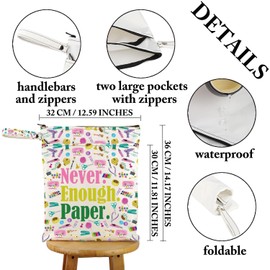 VAMSII Scrapbooking Lover Waterproof Reusable Wet Bag Never Enough Paper Travel Bag Scrapbook Maker Washable Bag Scrapbooker Gift (Never Enough Paper W)