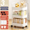 3 Tier Rolling Utility Cart Organizer,Plastic Utility Storage Carts with