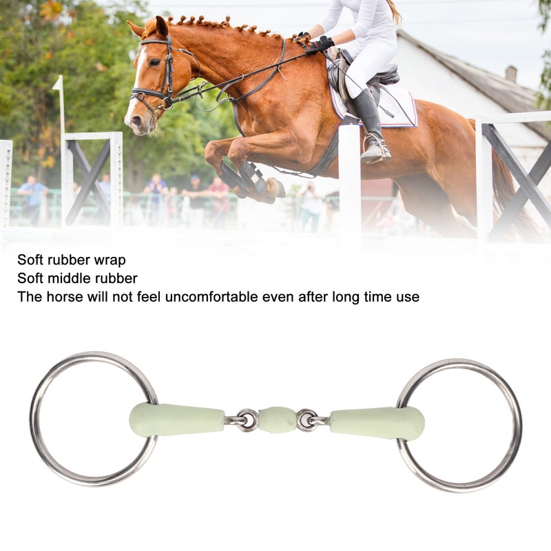 Horse Mouth Bit Stainless Steel Ring Middle Rubber Apple Flavour