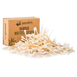 Pandoo Pack of 4 Bamboo Cotton Buds (800 Pieces) | 100% Biodegradable, Vegan & Sustainable | Compostable Premium Cotton Buds