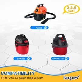 KEEPOW - Paquete de 15 bolsas para aspiradora en húmedo y seco de 2 a 2.5 galones, tipo B 90668 9066800 9066833, todo alrededor QAM70 y CMXZVBE38774 bolsas desechables de colección de polvo