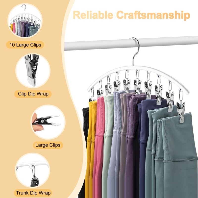 Legging Organizer for Closet, Metal Yoga Pants Hanger w/Rubber Coated