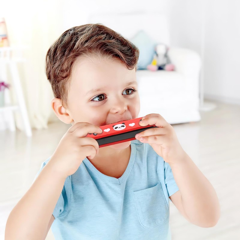 ZMDMAH 5 x Children's Harmonica, 16-Hole Harmonica, Wooden Harmonica, Harmonica