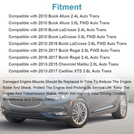 JDMON 1Pcs Engine Center Transmission Mount Replacement for Buick Lacrosse FWD 2010-2016, Regal 2014-2017 Compatible with A5676, 3303, 13322175