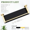 Alise Glass Shelf with Railing for Bathroom, Gold Bathroom Shelves