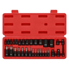 Unbranded 32PCS Torx Bit Socket and Female External Socket Set, Star Bits, T8- T70, E4-E24