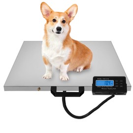 Carivia Digital Livestock Scale 660Lbs x 0.2Lbs,21'' x 17'' Veterinary Scale Pet Vet Scale Stainless Steel Platform Animal Scale,Electronic Postal Scale, Industrial Floor Scale