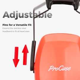 ProCase SNR 36dB Noise Reduction Safety Ear Muffs, NRR 32dB Noise Cancelling Headphones, Hearing Protection Ear Protection for Shooting Gun Range Mowing -Red