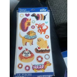 Sticko 18 piece dogs and donuts stickers