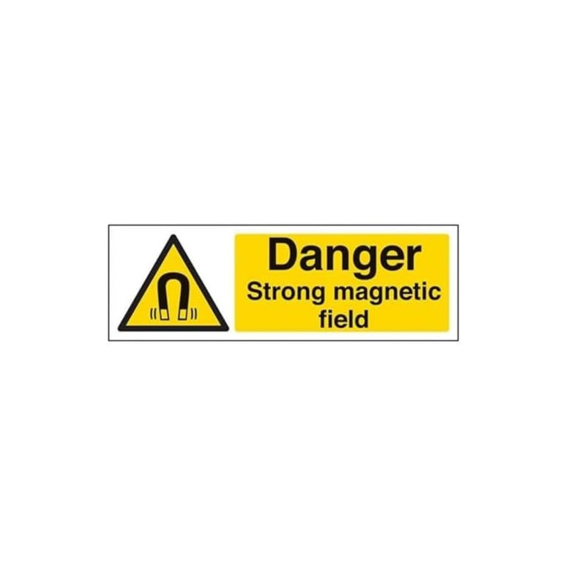 V Safety Danger Strong Magnetic Field Warning Sign - 300mm
