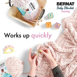 Bernat Baby Blanket Frosting Sunday Times Yarn - 1 Pack of 10.5oz/300g - Polyester - #6 Super Bulky - 220 Yards - Knitting & Crochet