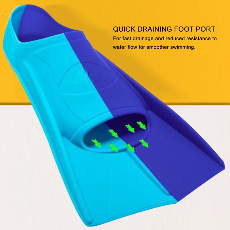 2pcs Swim Fins 2 Colour Blue Silicone Anti Slip Swimming