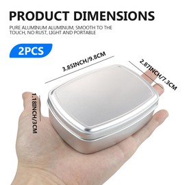 DOERDO 2PCS Aluminum soap Box Holder Portable Soap Saver Box with Cover for Bathroom Shower Home Outdoor Camping Travel