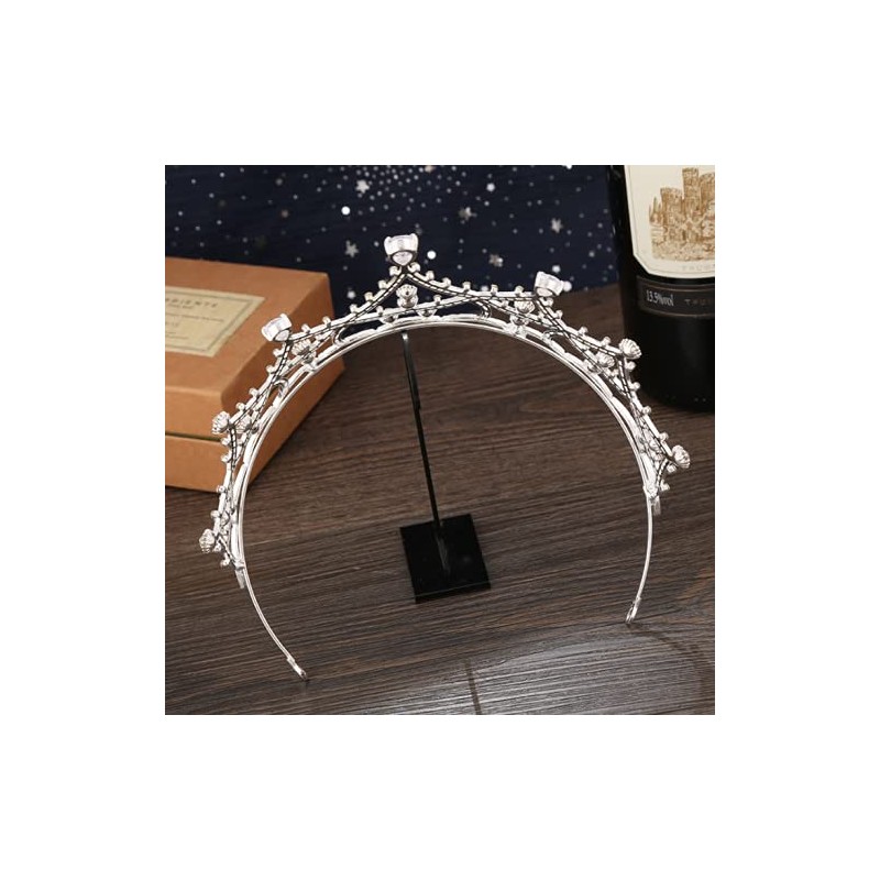 YOVEKAT Princess Crown Head Tiara Wedding Princess Princess Tiara (Silver)