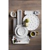 Mud Pie Bead Handle Platter, 8 3/4" x 14" White