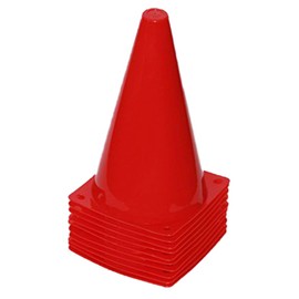 Boje Sport Set of 10 marking cones, 23 cm, colour red for agility dog sports, coordination training, endurance training and sprint training with your four-legged friend