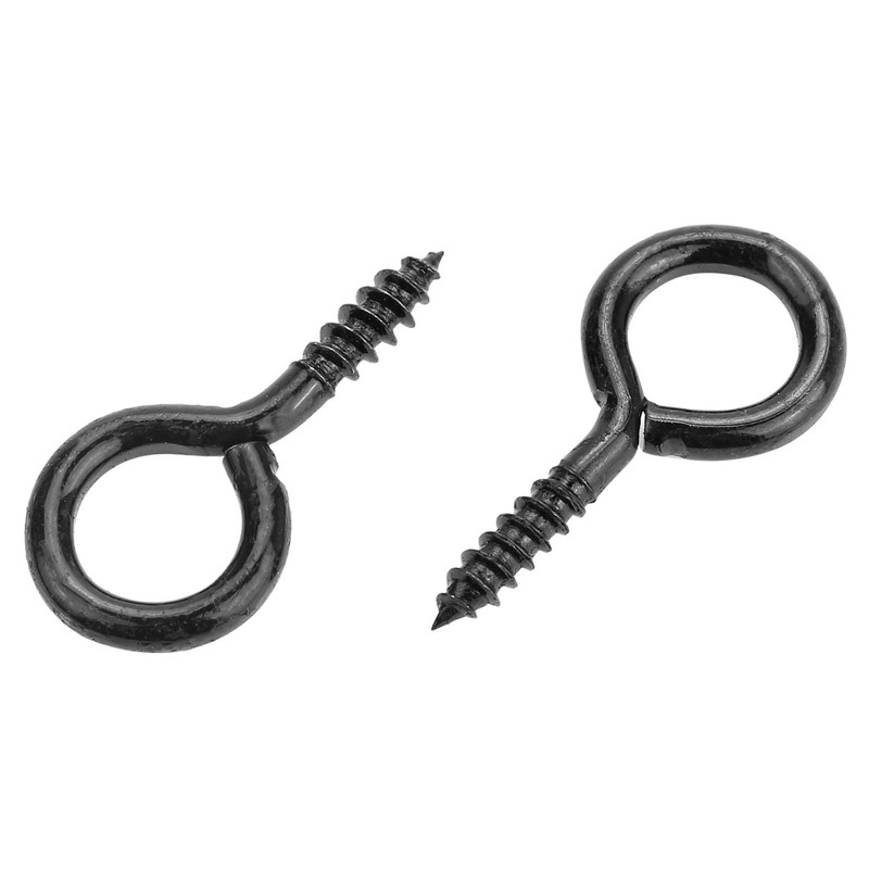 Powlankou 160 Pieces 1 inch Screw Eyes, Black Zinc Plated