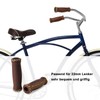 SOLODRIVE Bicycle Grips Leather, Vinyl Bicycle Handlebar Grips Leather, Hand-Stitched