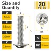 Valorada M5 Bolts, M5 x 20mm Flanged Button Head Socket