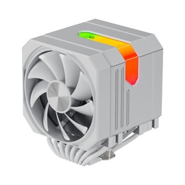 CPU Air Cooler with 8X6mm Heat Pipes,Dual 120mm Fan ARGB CPU Cooler 1600rmp,CPU Air Cooler AMD AM5/AM4/AM3 Series,CPU Air Cooler 6.22’’ Height compatible with Intel LGA 1851/1700/1150/1155/2011(White)