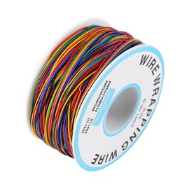 Cable Electrónico de 8 Colores, P/N B‑30‑1000 Cable de Cobre 250 m Envoltura Alambre Cable Prueba Cobre con Envoltura Aislamiento Color 8 Alambres 30 AWG (1 Pcs)