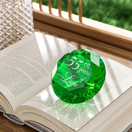 YWHL 55th Wedding Anniversary Decoration, Emerald Wedding Gifts for Parents, Love Present for Her Him, Emerald Green Keepsake