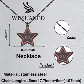 WUSUANED Star XO Demon Necklace Cartoon Inspired Jewelry Anime Character Lover Gift Verosika Demon Fan Gift (Star XO Demon Necklace)