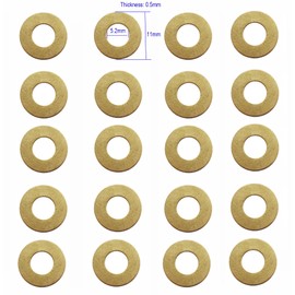 20 pcs EDC Pocket Knife Brass Washer Gasket for 26 SP, Pivot Pin Washers Meson Shim Gasket Replacement,Folding Knives Cushion Pad Ring Bearing, 0.5x11x5.2 mm