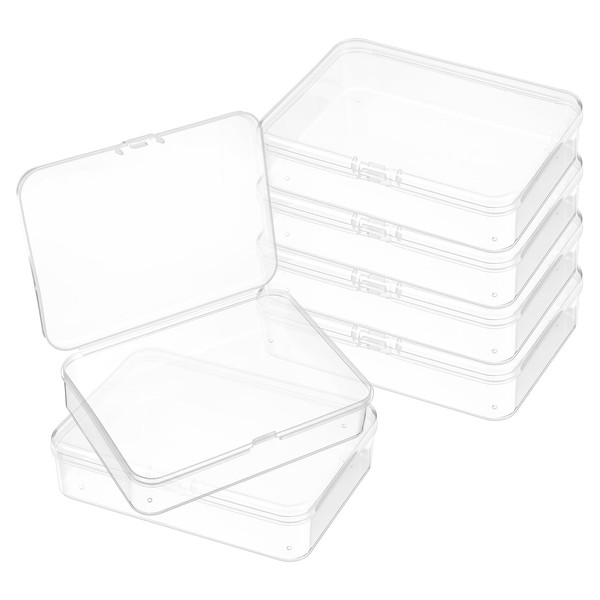 KFHENSOMR Bead Organizer Box, 6 Pcs Plastic Storage Containers Clear