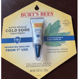 Burt's Bees Rapid Rescue Cold Sore Treatment Rhubarb & Sage Complex .07oz  04/24