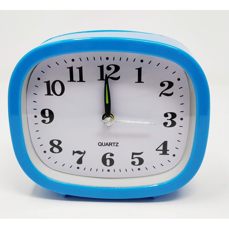 JRose Collections Alarm Travel Clock, Analog Quartz, Big Numbers for