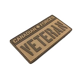 Tactical Innovations Canada PVC Morale Patch - Canadian Forces Veteran - Tan on Tan 2inx4in,Black Tan