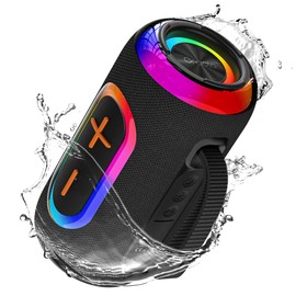 Oraolo Bluetooth Speaker, Portable Speaker with 24W Loud Stereo Sound, Colorful RGB Lights, TWS Pairing, Bluetooth 5.4, 15H Playtime, Support AUX/TF Card, Wireless Speaker for Party Outdoor, Home