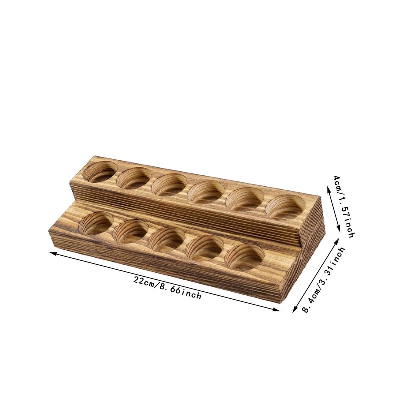 Hellery Wooden Essential Oil Bottle Storage Stand Holder Organizer Desk