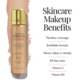 Jerome Alexander Airbrush Foundation Ultra Hydrating, Spray Foundation Makeup with 2x the Active Ingredients, Ultra-Light, Buildable, Full Coverage Formula (Fair)