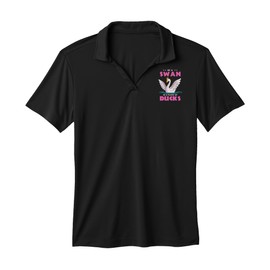 Womens Be A Swan in a Flock of Ducks Motivation Performance Polo Shirt