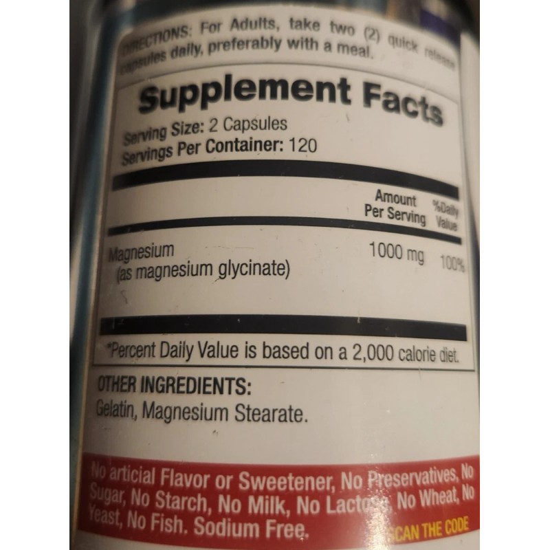 Magnesium Glycinate 1000mg 240 Caps